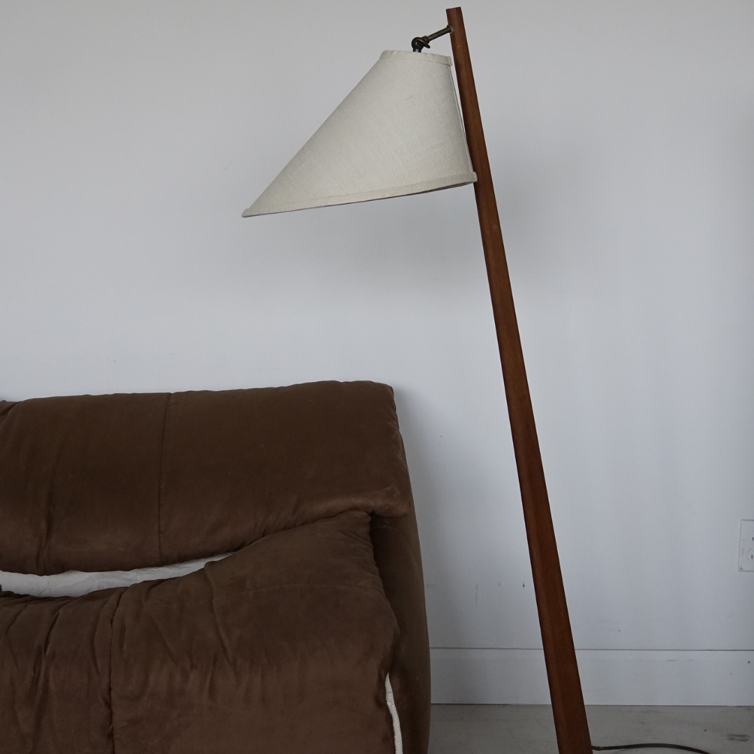 Teak floor store lamp mid century