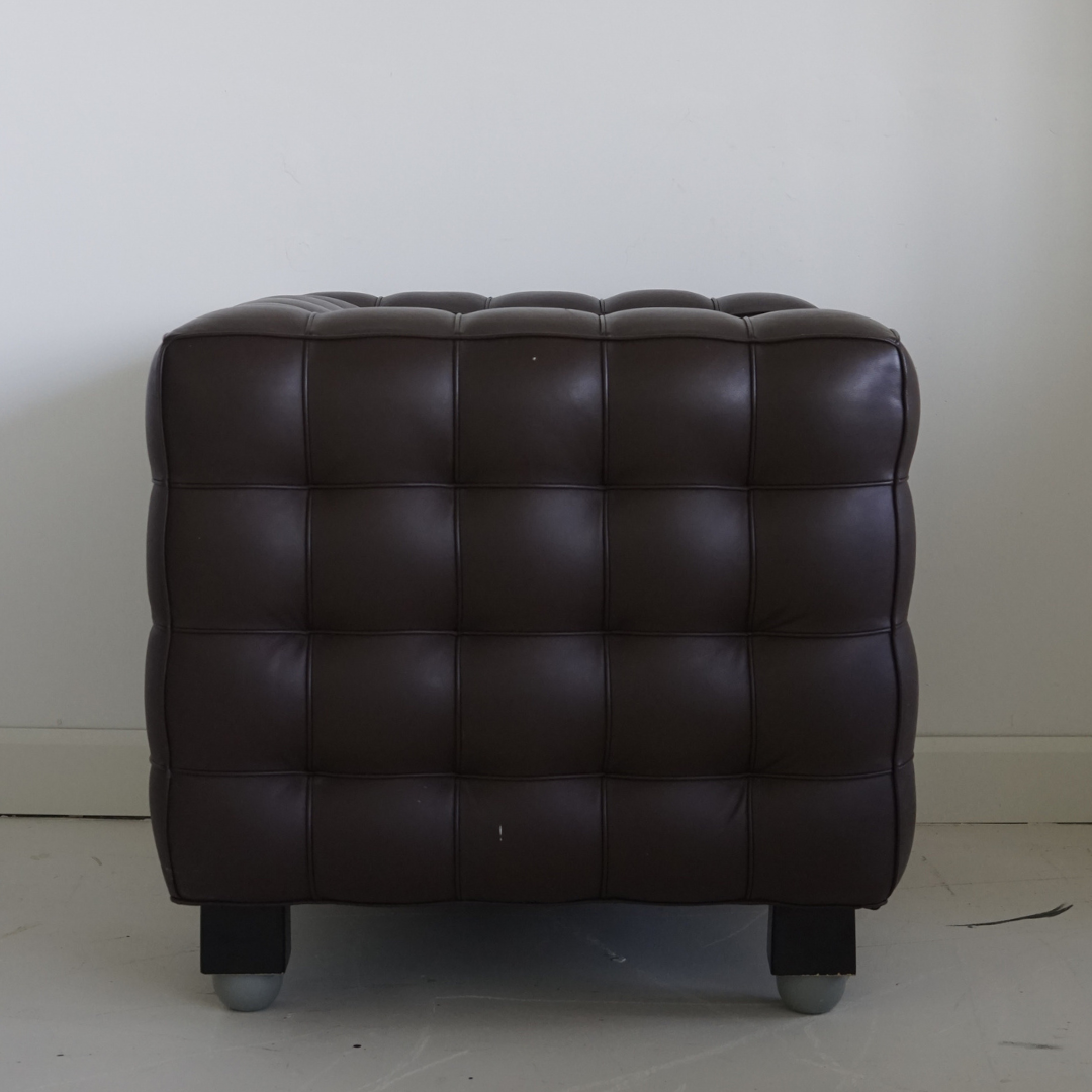 Dark Brown Genuine Leather Kubus Armchair