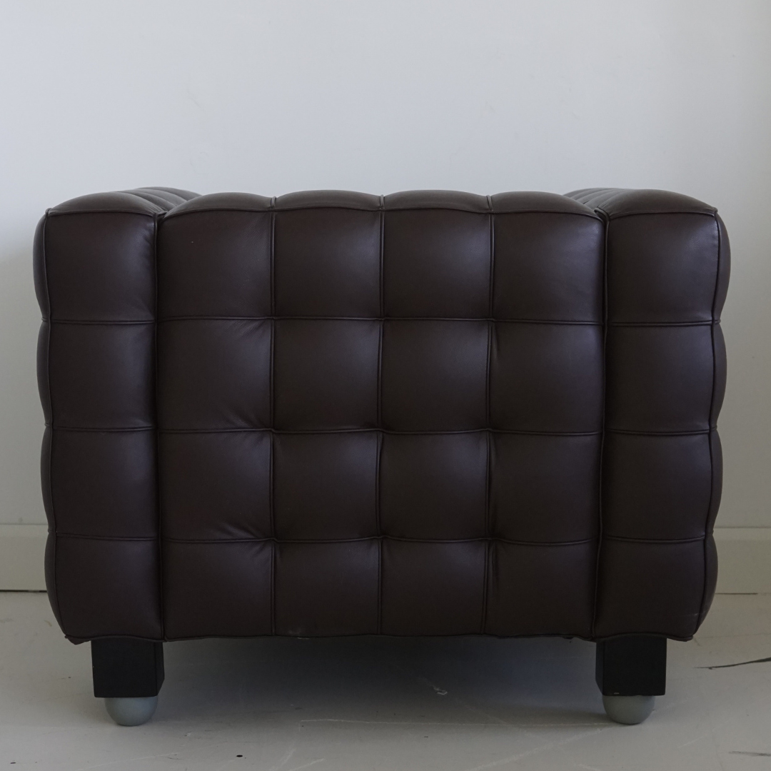 Dark Brown Genuine Leather Kubus Armchair