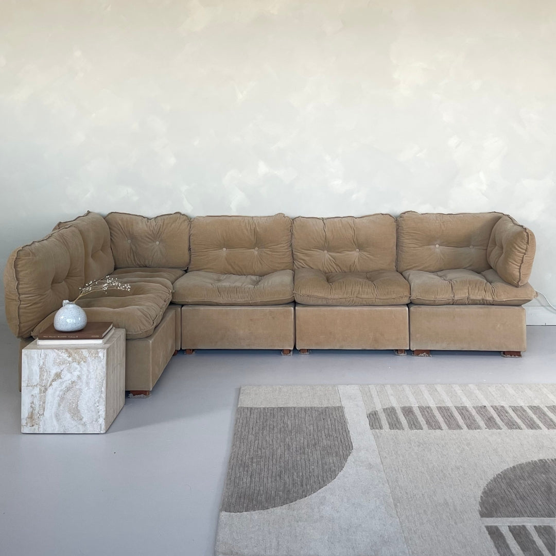 Corduroy Sectional Sofa by Swedfur, 5 Pieces