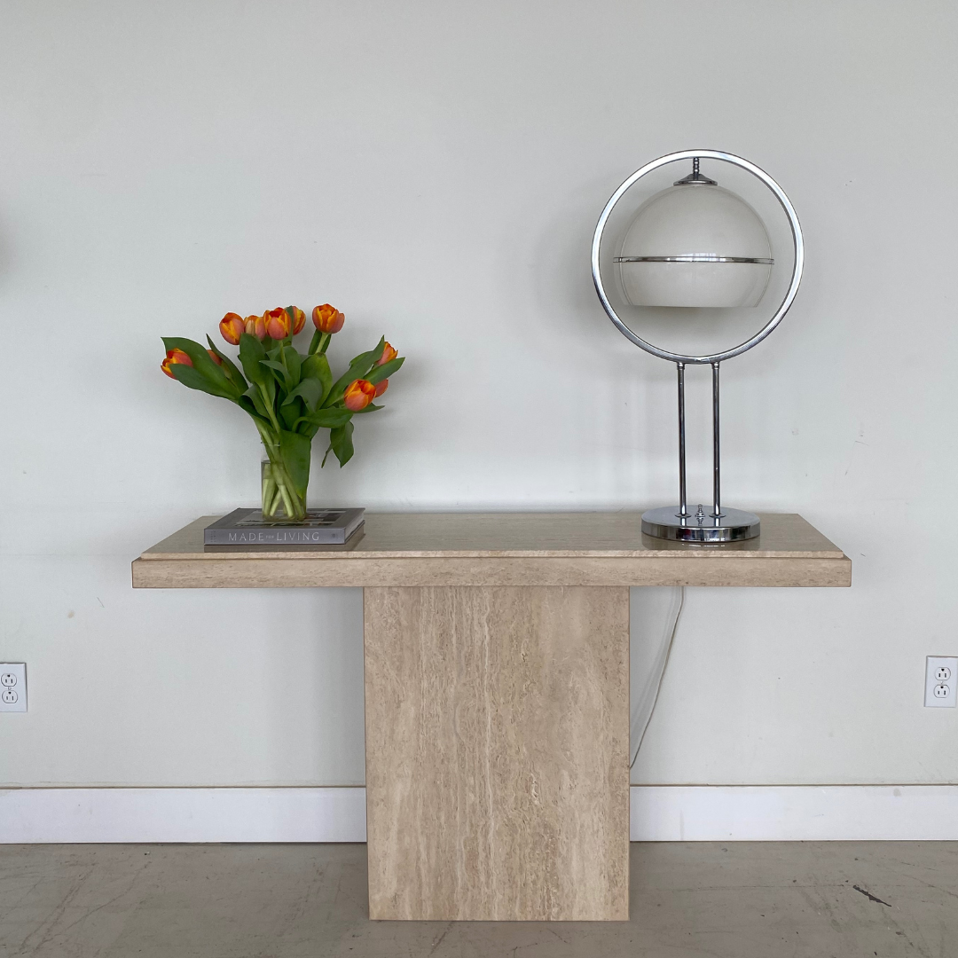 Vintage Travertine Console Table