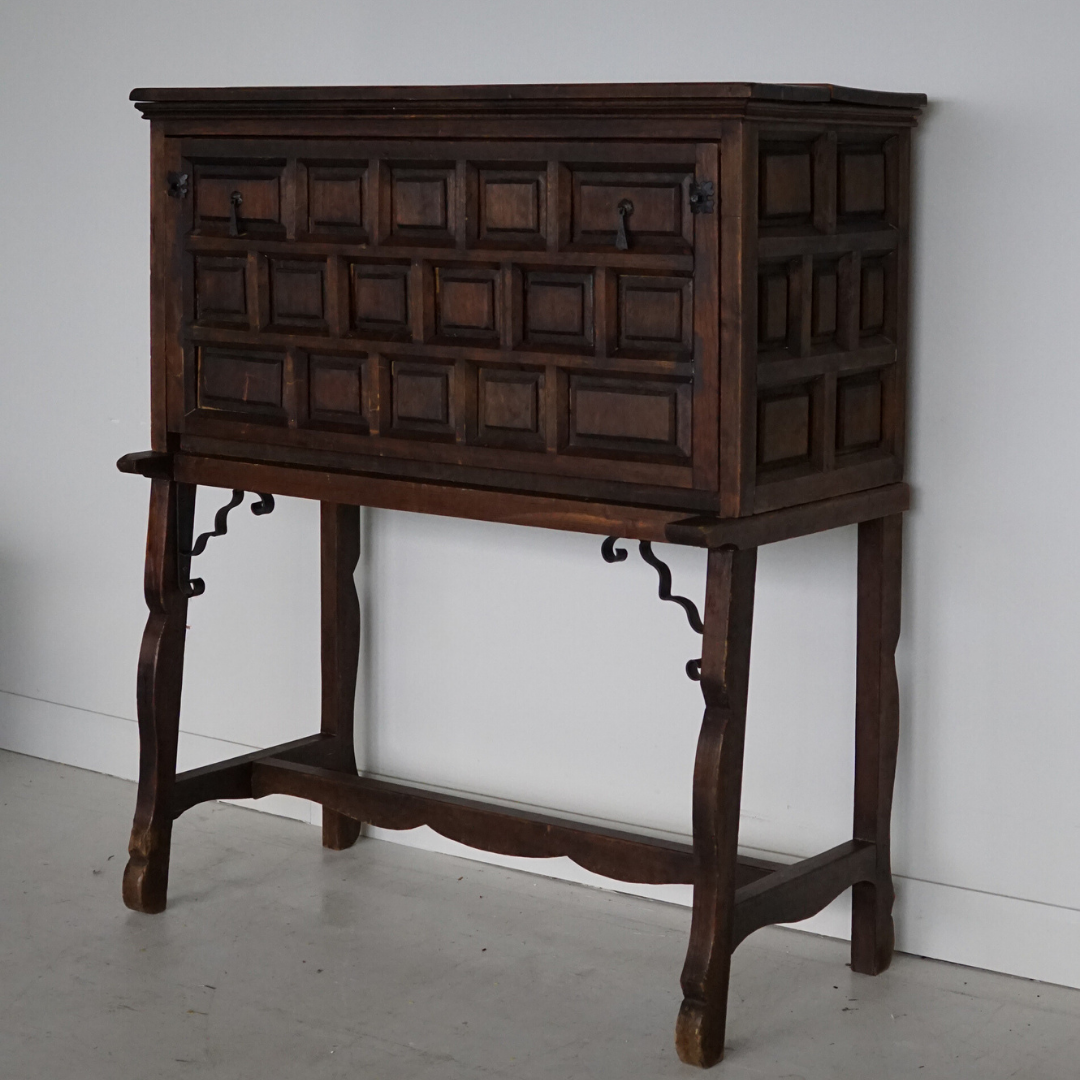 Spanish Fall-Front Walnut Secretary/Desk, 1950's