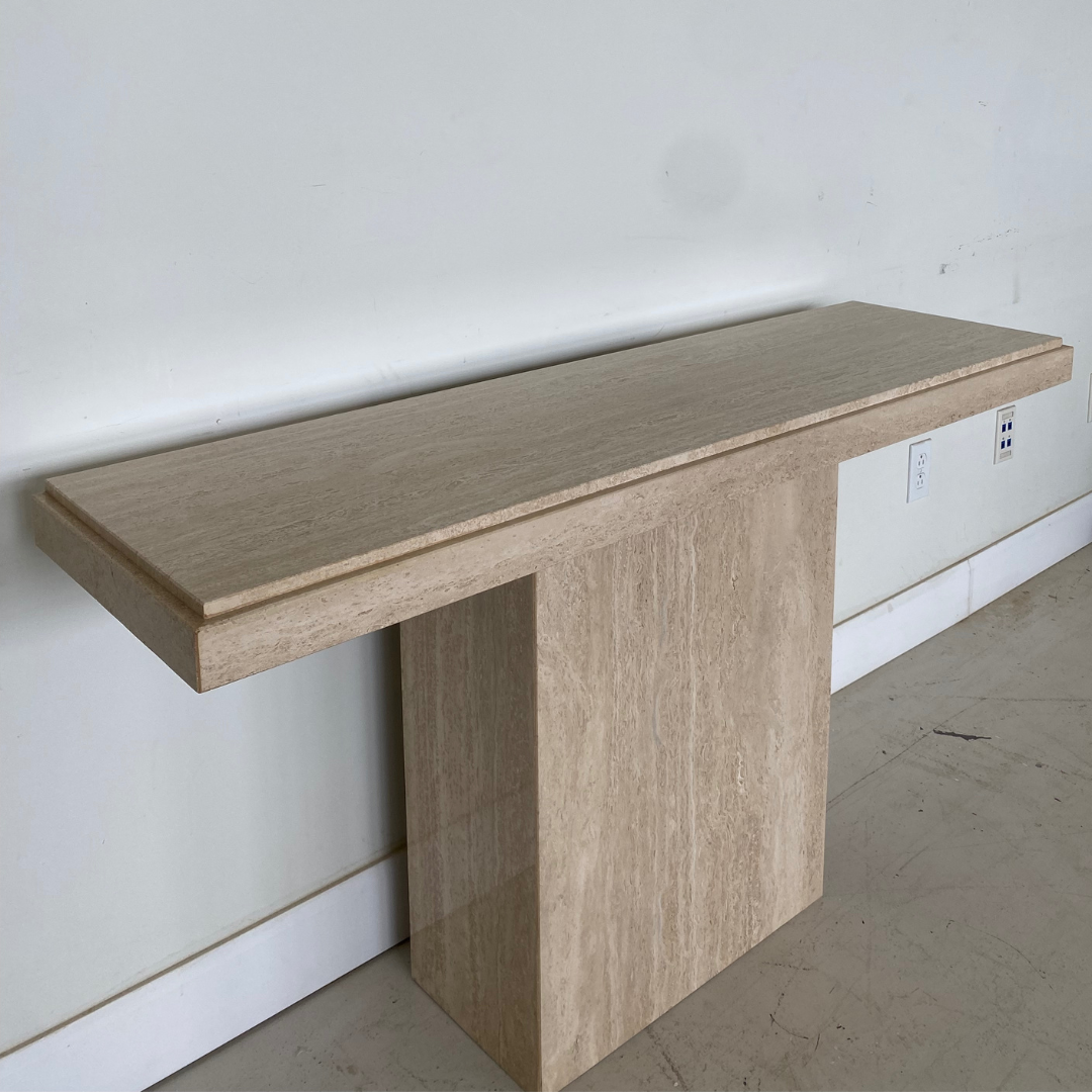 Vintage Travertine Console Table