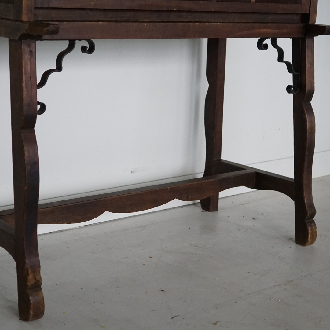 Spanish Fall-Front Walnut Secretary/Desk, 1950's