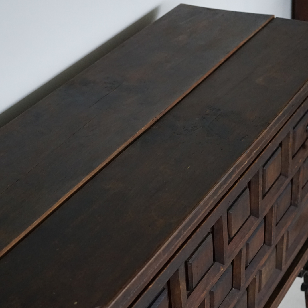 Spanish Fall-Front Walnut Secretary/Desk, 1950's