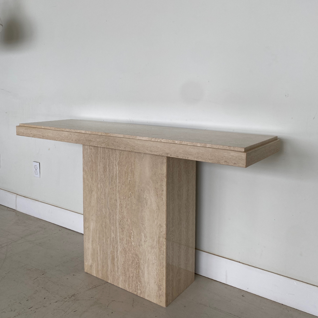 Vintage Travertine Console Table