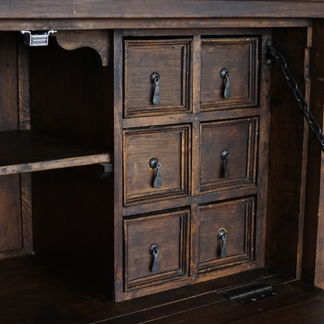 Spanish Fall-Front Walnut Secretary/Desk, 1950's