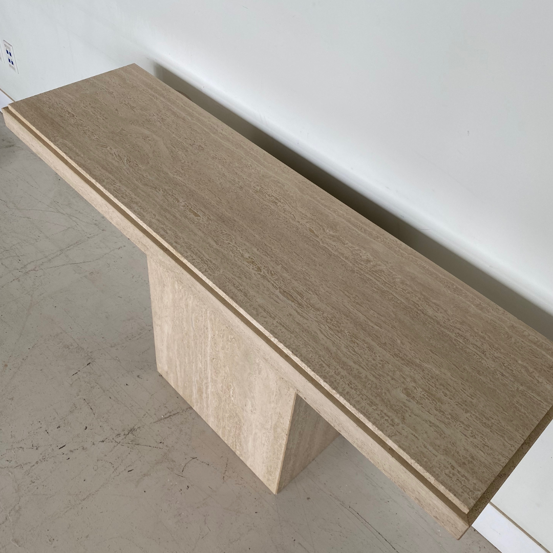 Vintage Travertine Console Table