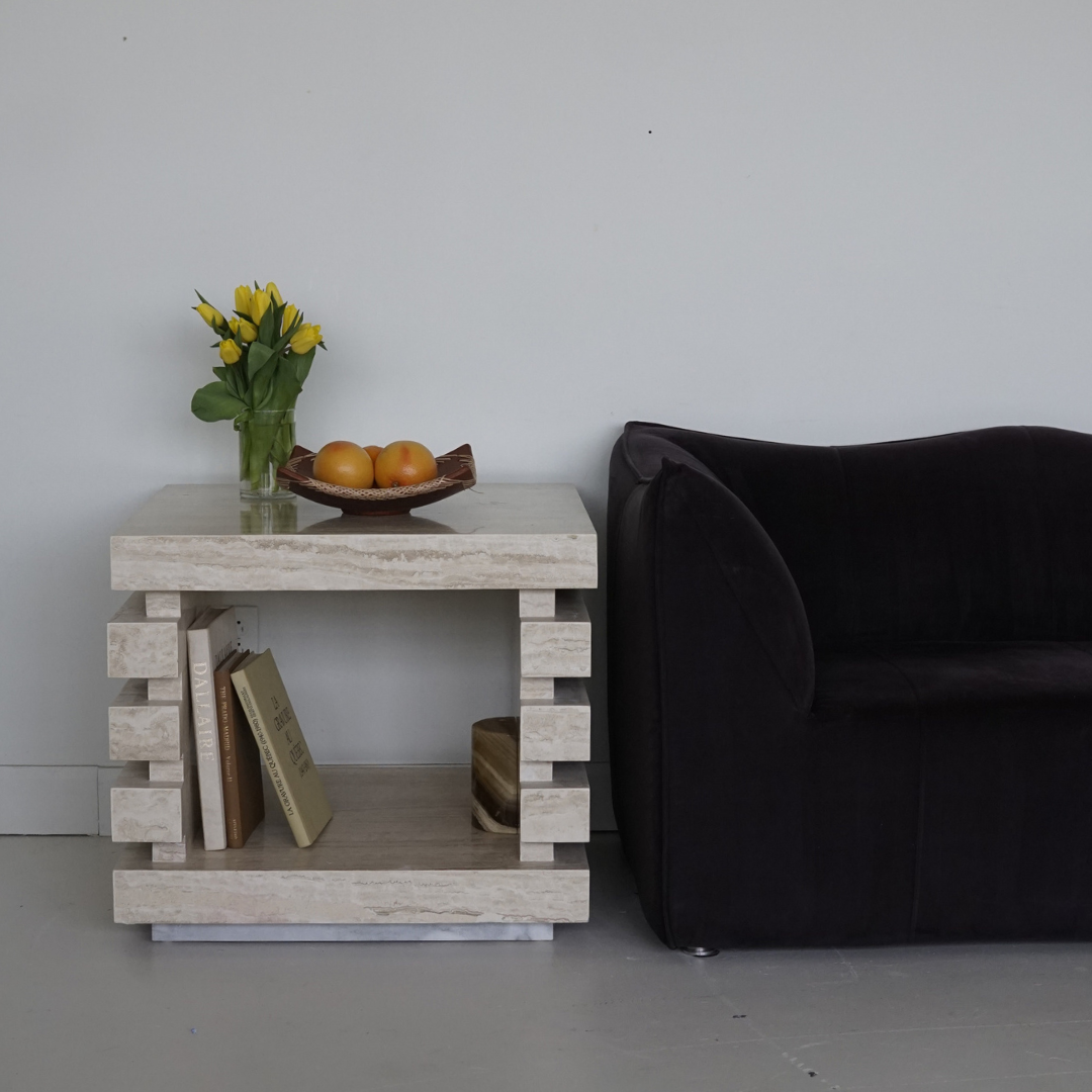 Travertine XL Side Table