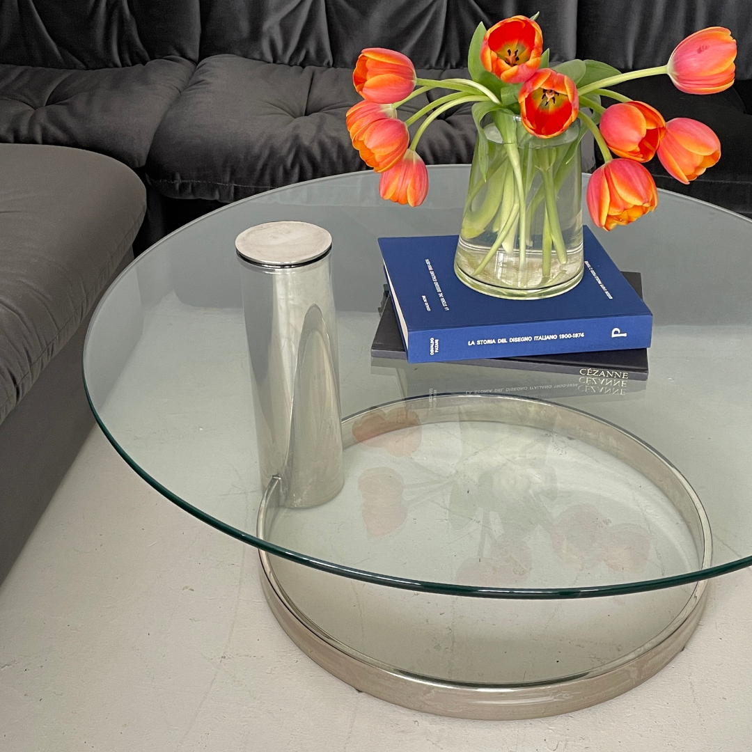 Glass and Chrome Coffee Table