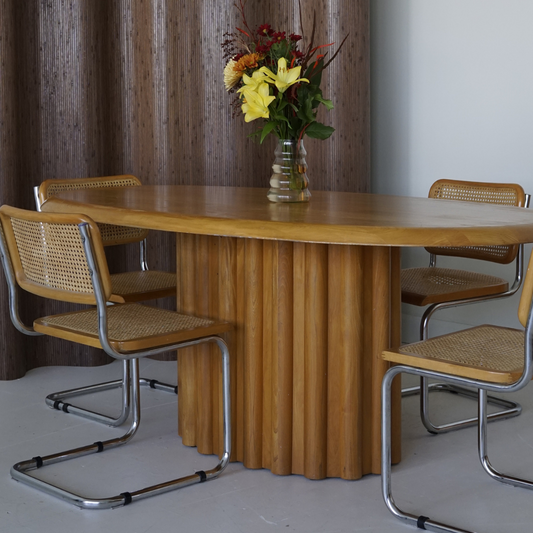 Large Sculptural Oak Dining Table by Meubles B. Brouillet Inc., 1986