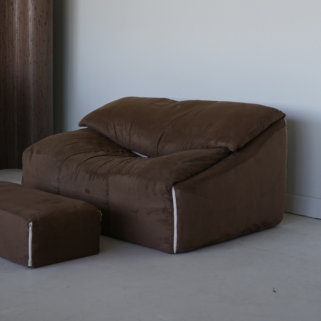 Plumy Style Sofa and Ottoman by Annie Hieronimus