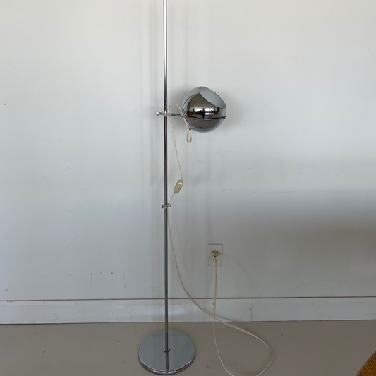 Italian Chrome Floor Lamp, 1970's