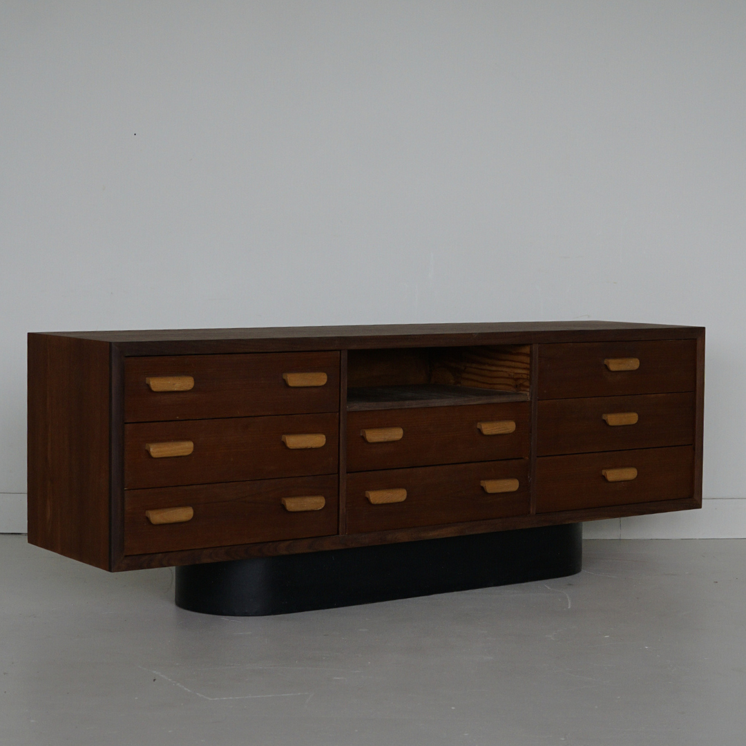 Teak Low Profile Media Unit/Credenza by RS Associates