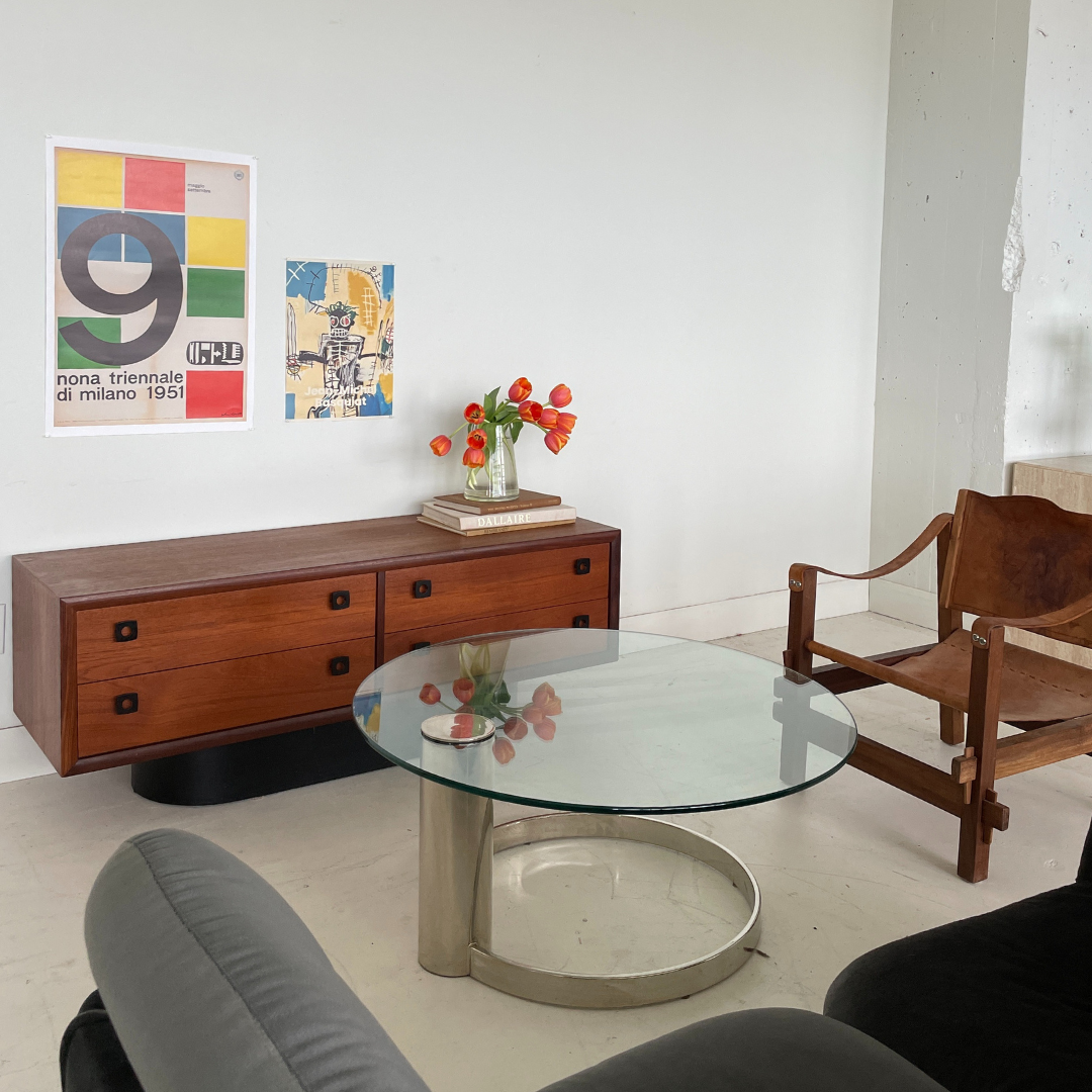 Glass and Chrome Coffee Table