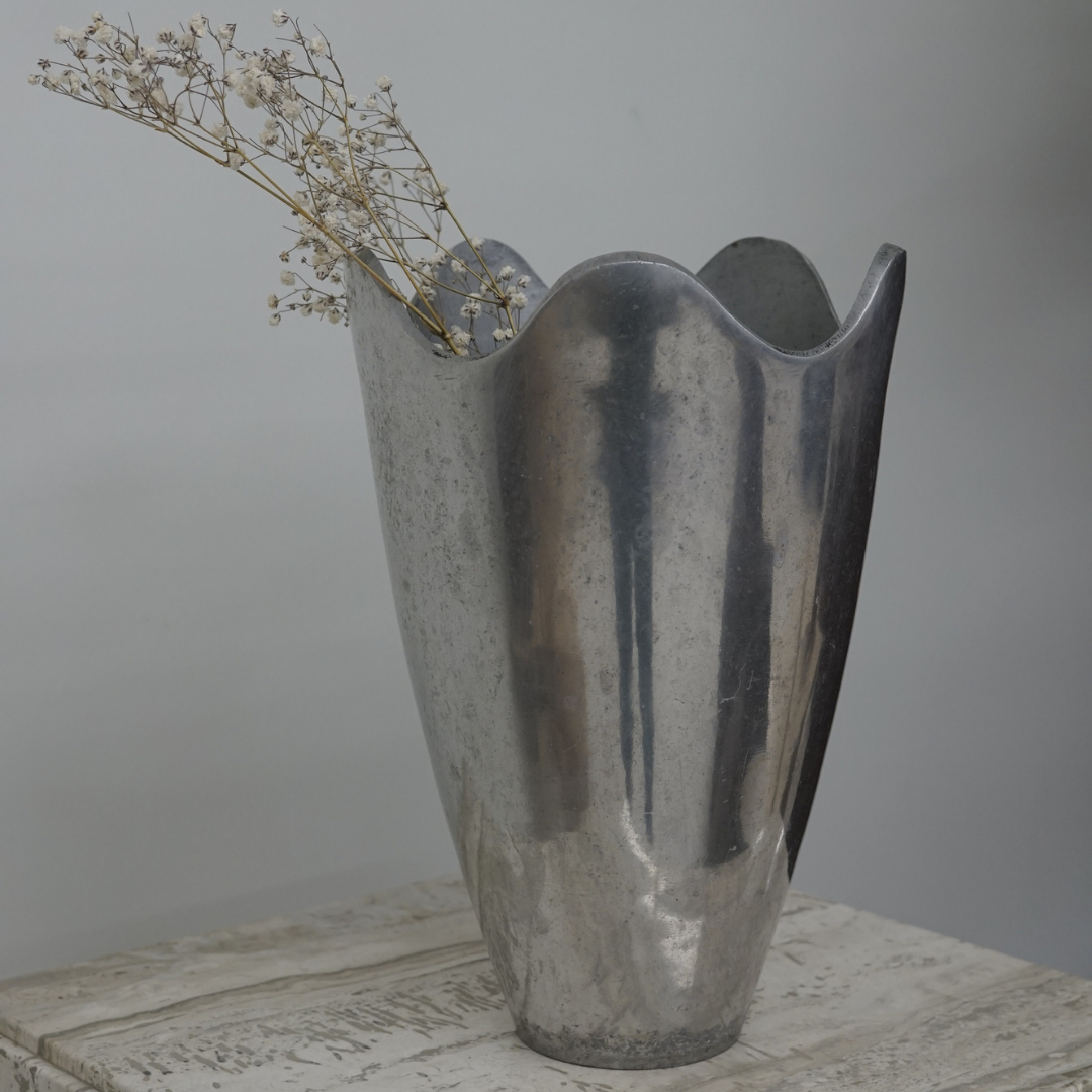 Tulip Shaped Vintage Aluminum Bin/Bucket