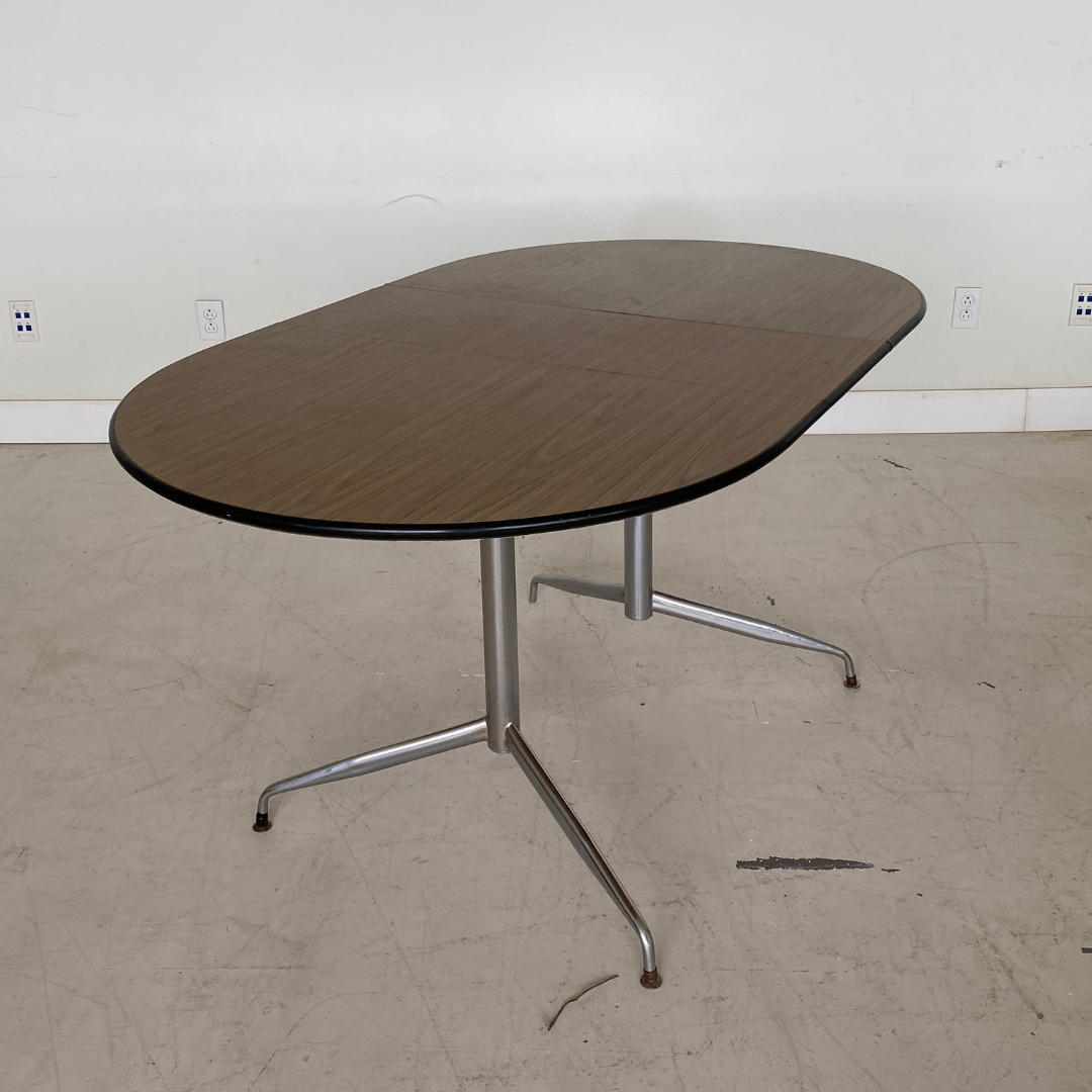 Vintage Oval Dining Table with an Extension Panel