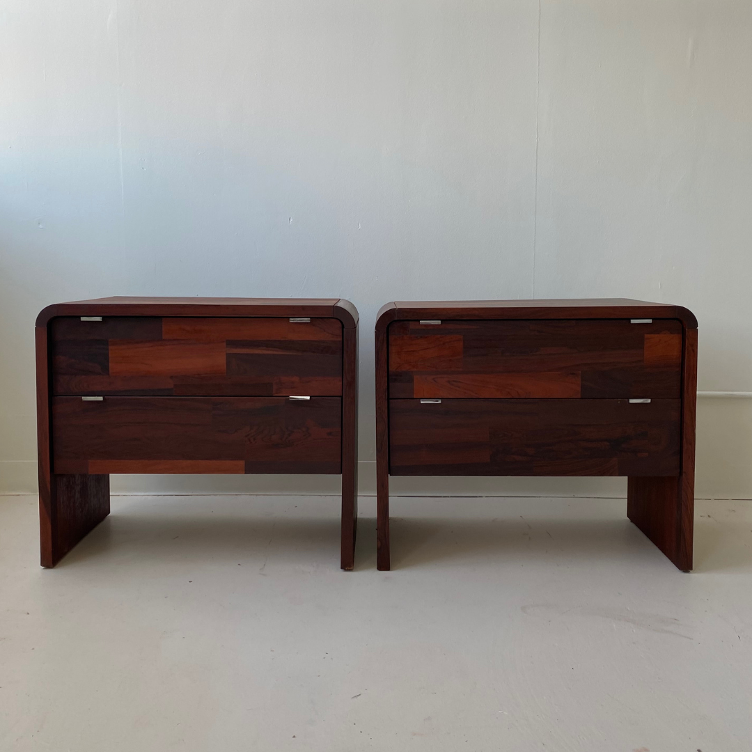 Rosewood Nightstands by Henri Vallières