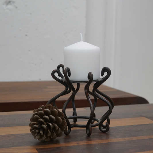 Biomorphic Cast Iron Candle Holder