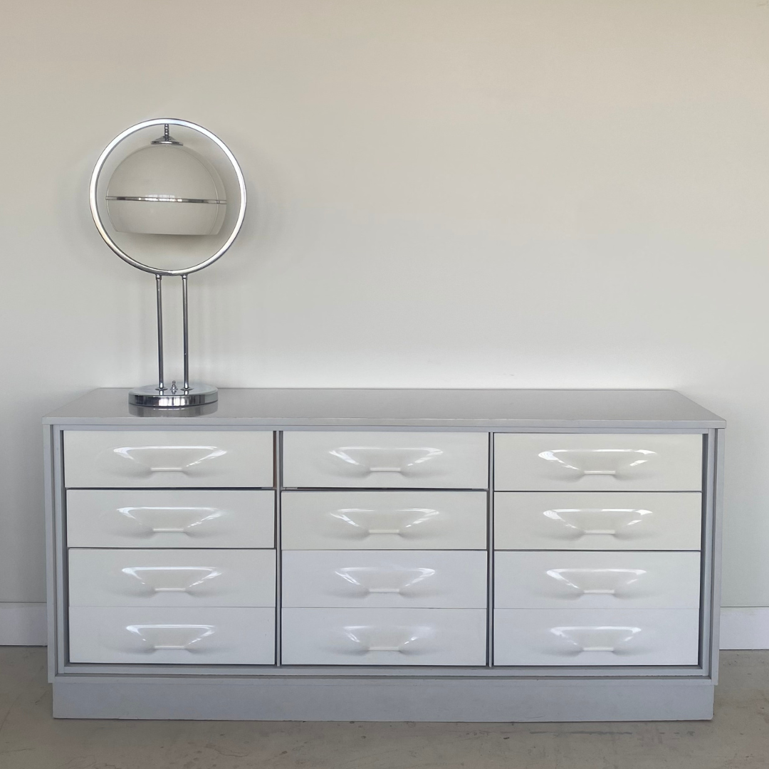 Light Grey Nine Drawer Dresser by Giovanni Maur for Treco, 1970's