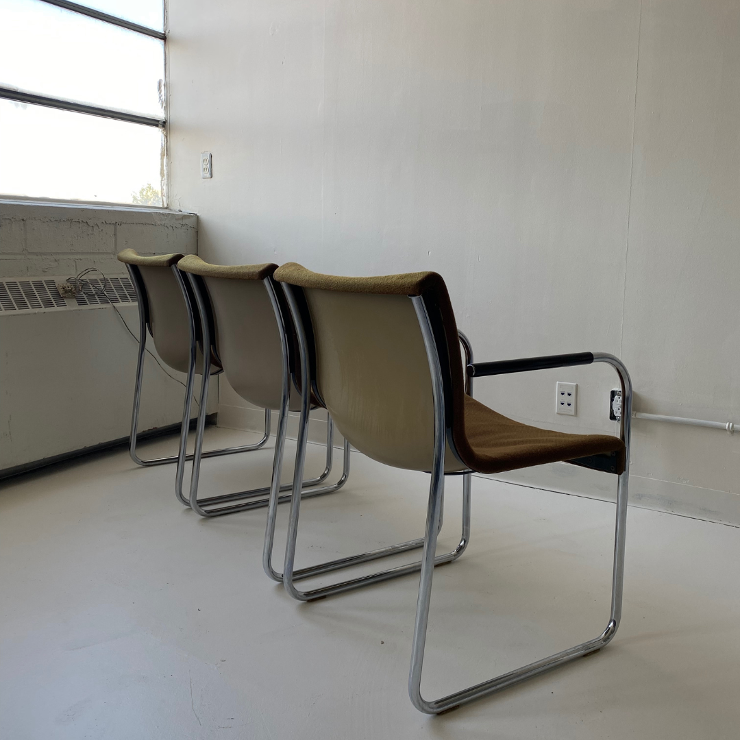 (3) Brown Harter Corporation Dining Armchairs