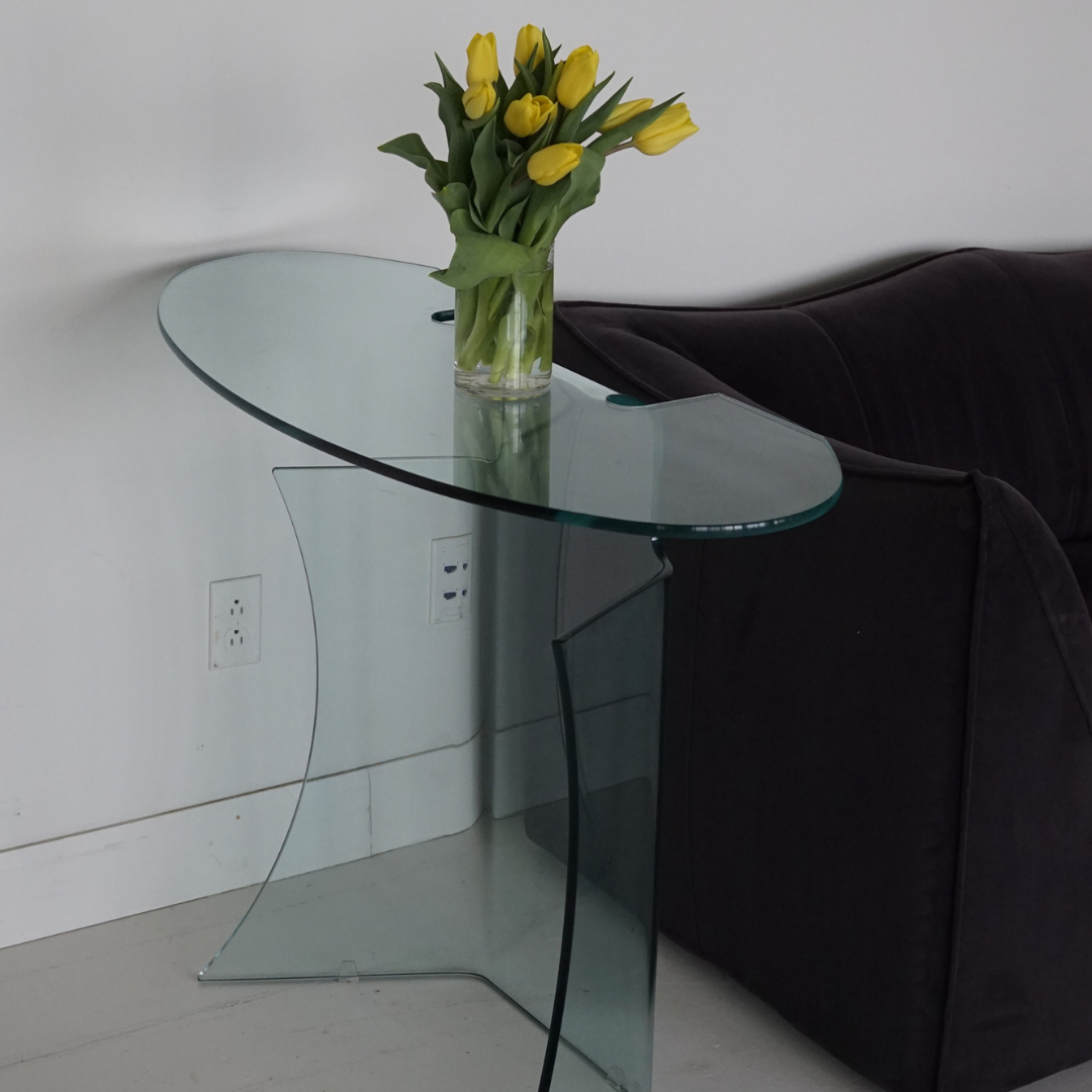 Postmodern Bent Glass Console by Fiam, Italy