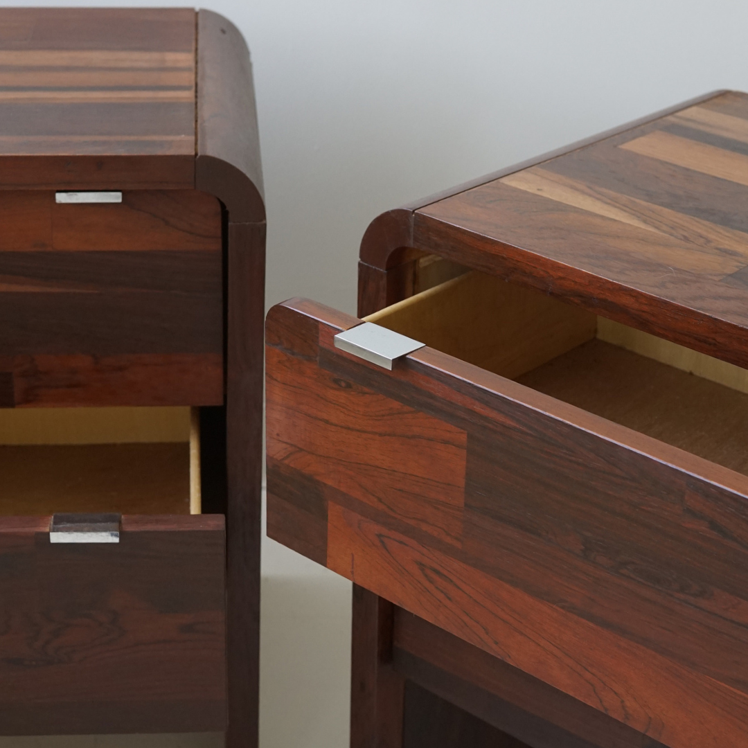 Rosewood Nightstands by Henri Vallières