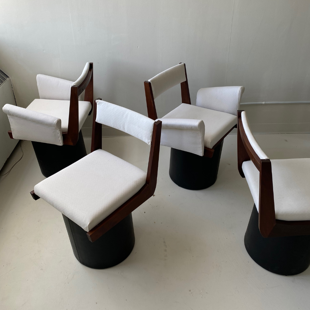 (4 LEFT) Rare « La Rose » model Swivel Armchairs by RS Associates