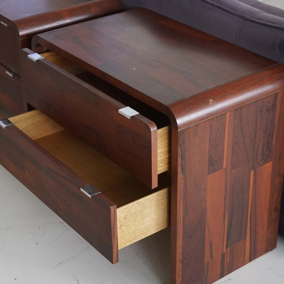 Rosewood Nightstands by Henri Vallières