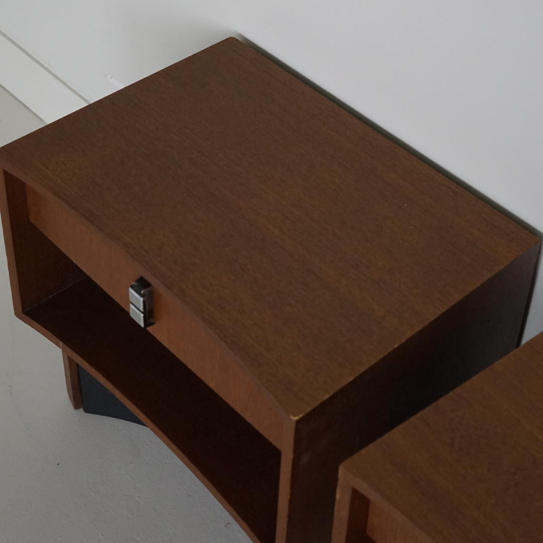 Pair of Teak Nightstands by RS Associates, 1970's