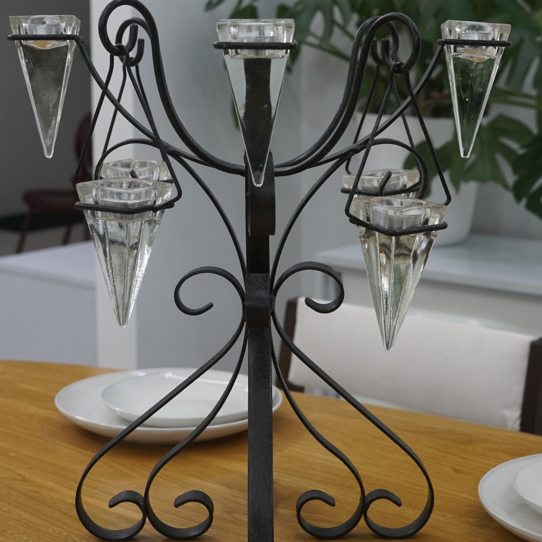 Hand-Forged Metal Candelabra with Antique Finish - Northlight