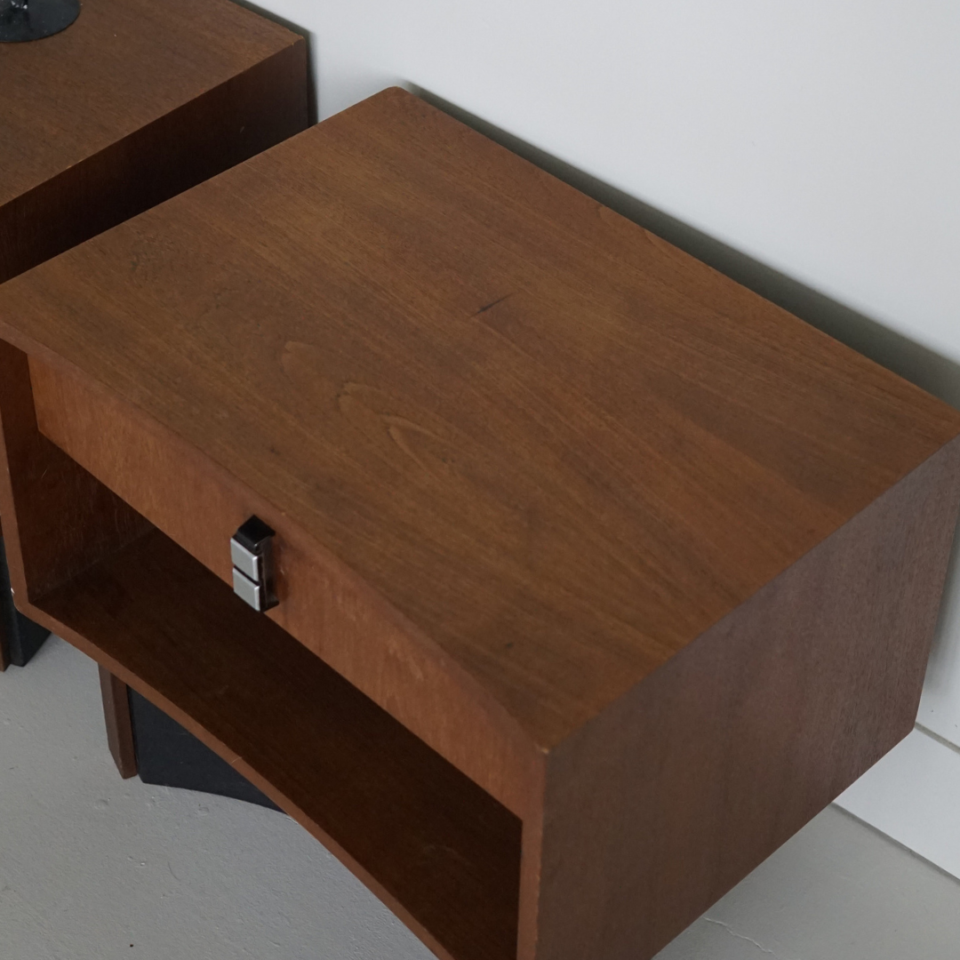 Pair of Teak Nightstands by RS Associates, 1970's