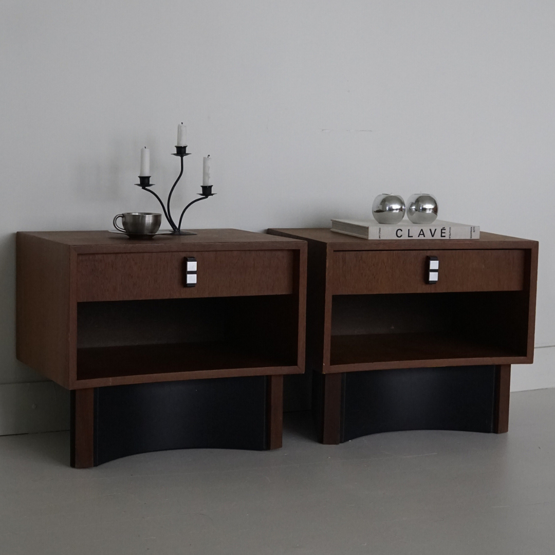 Pair of Teak Nightstands by RS Associates, 1970's