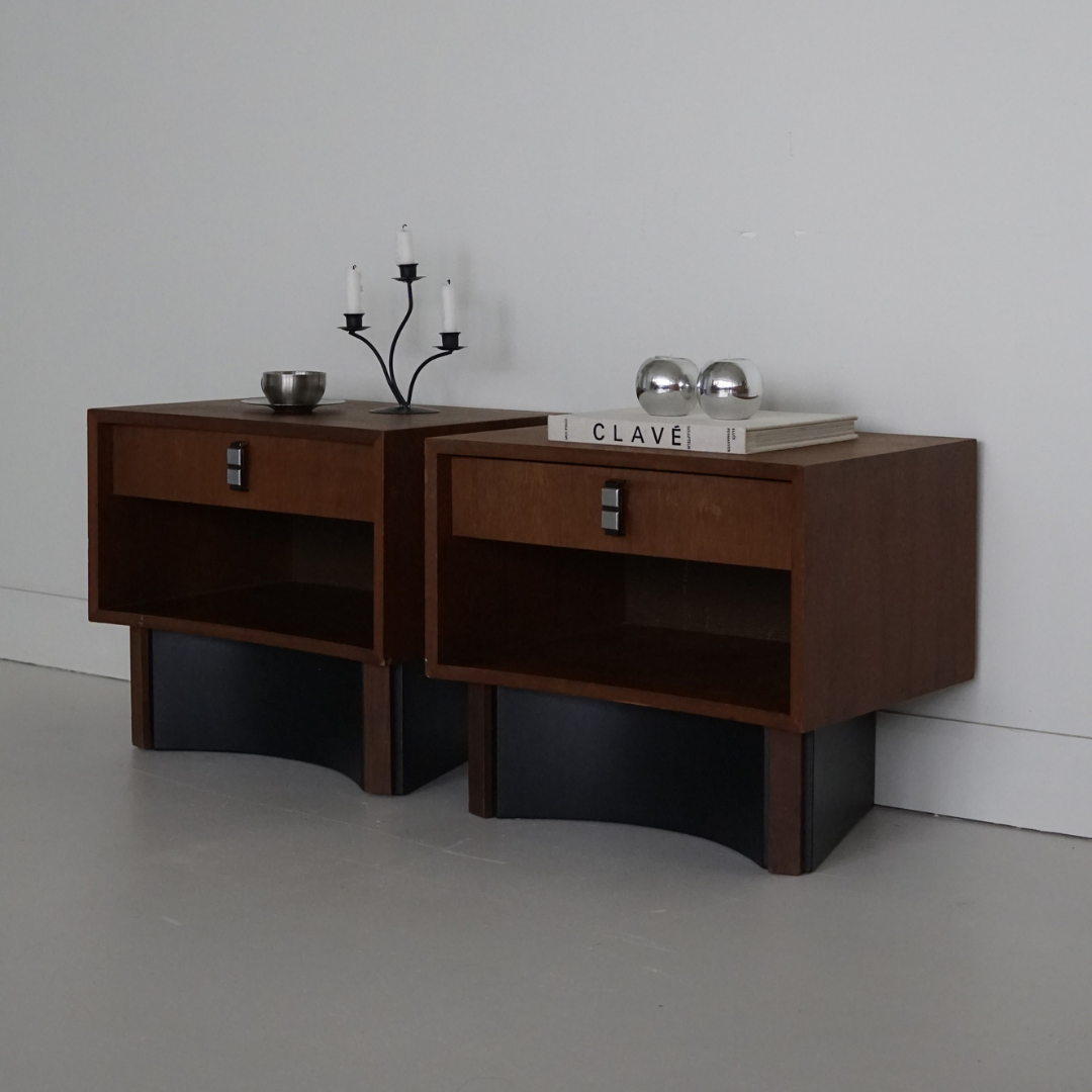 Pair of Teak Nightstands by RS Associates, 1970's