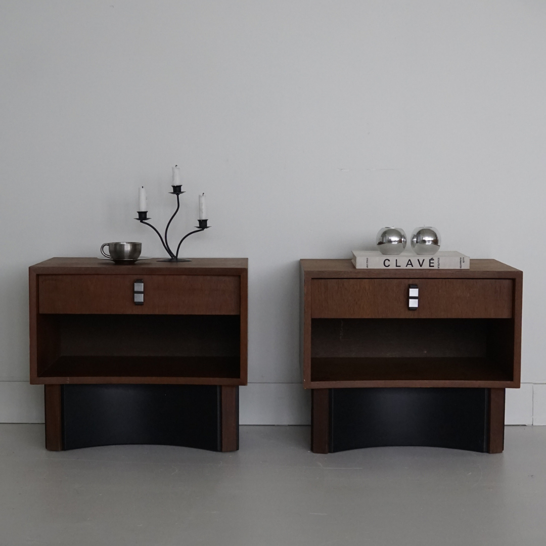 Pair of Teak Nightstands by RS Associates, 1970's