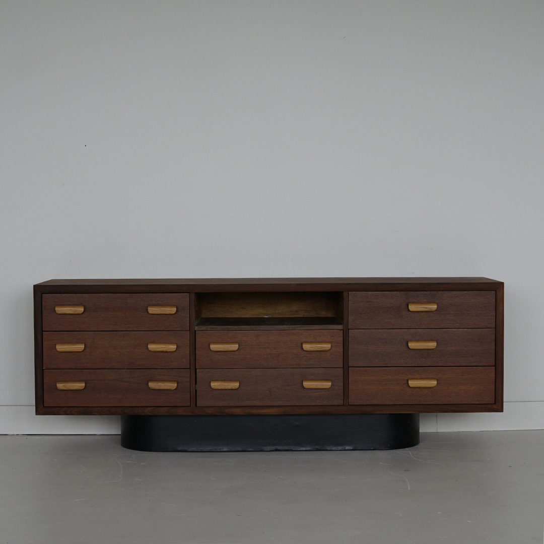 Teak Low Profile Media Unit/Credenza by RS Associates