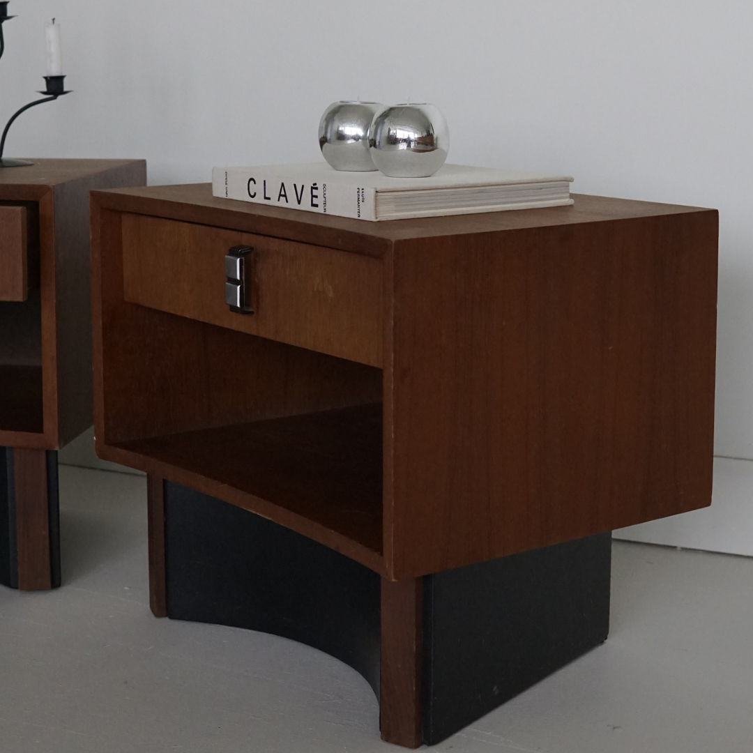 Pair of Teak Nightstands by RS Associates, 1970's