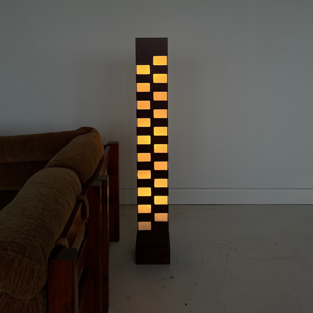 Floor Lamp with Geometric Paper Cutouts