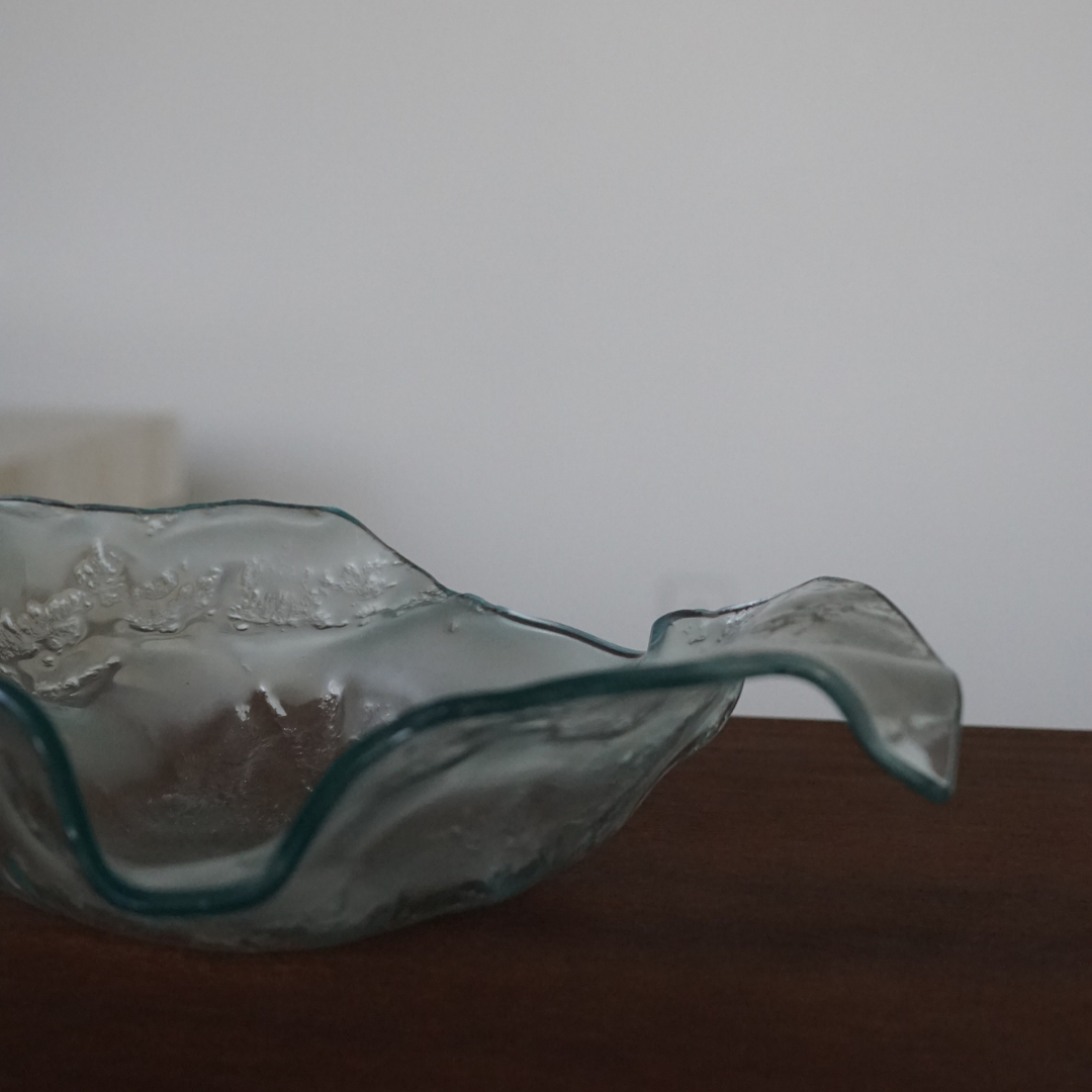 Asymetrical Vintage Glass Bowl