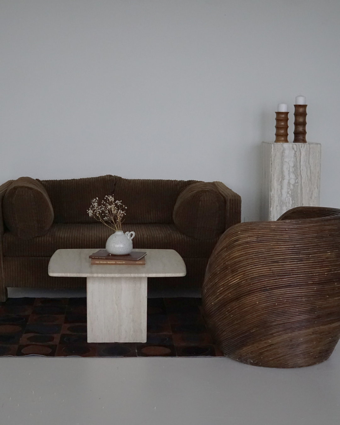 Travertine Bullnose Square Coffee Table