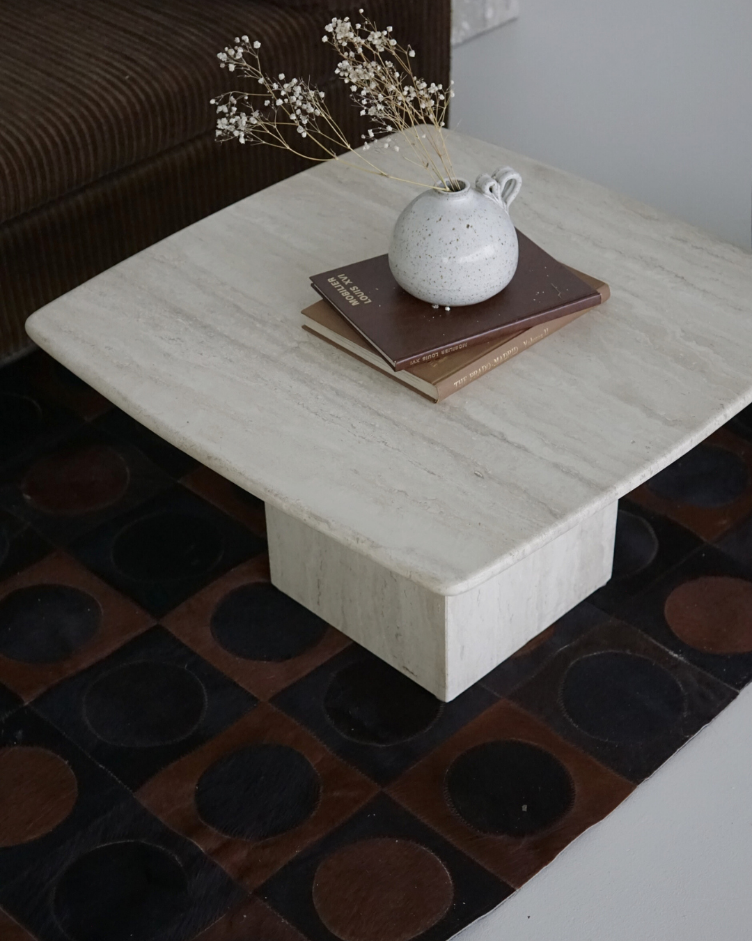 Travertine Bullnose Square Coffee Table