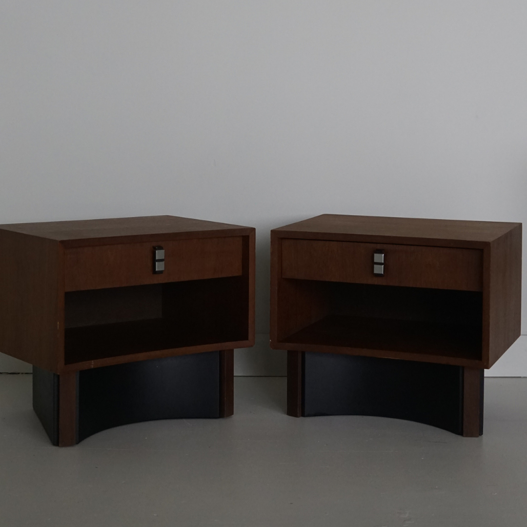 Pair of Teak Nightstands by RS Associates, 1970's