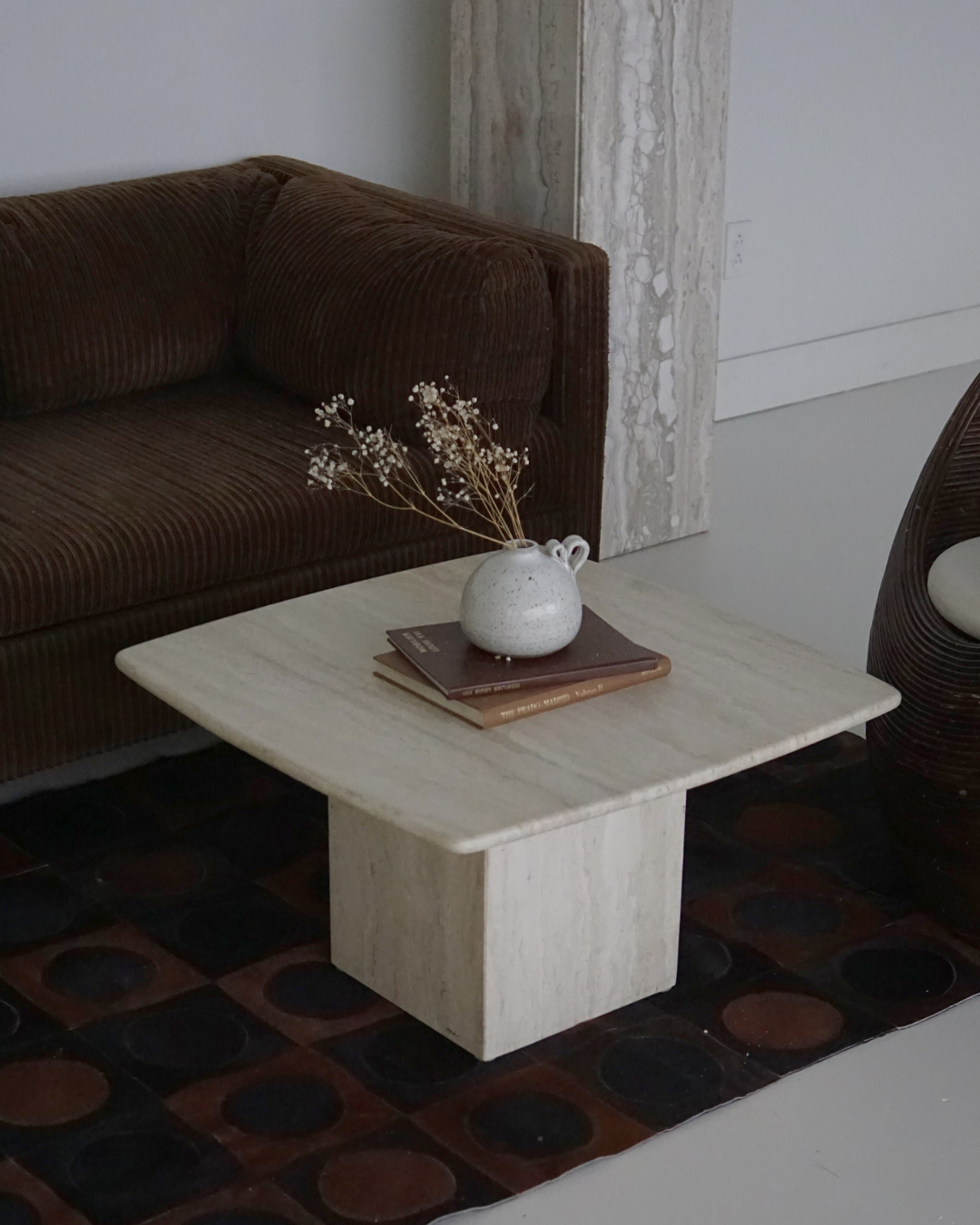 Travertine Bullnose Square Coffee Table