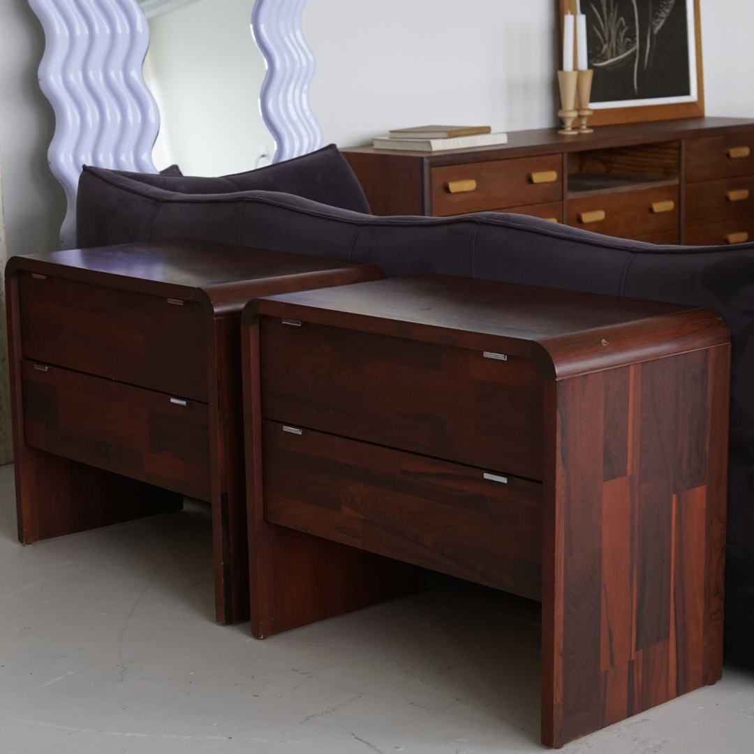 Rosewood Nightstands by Henri Vallières