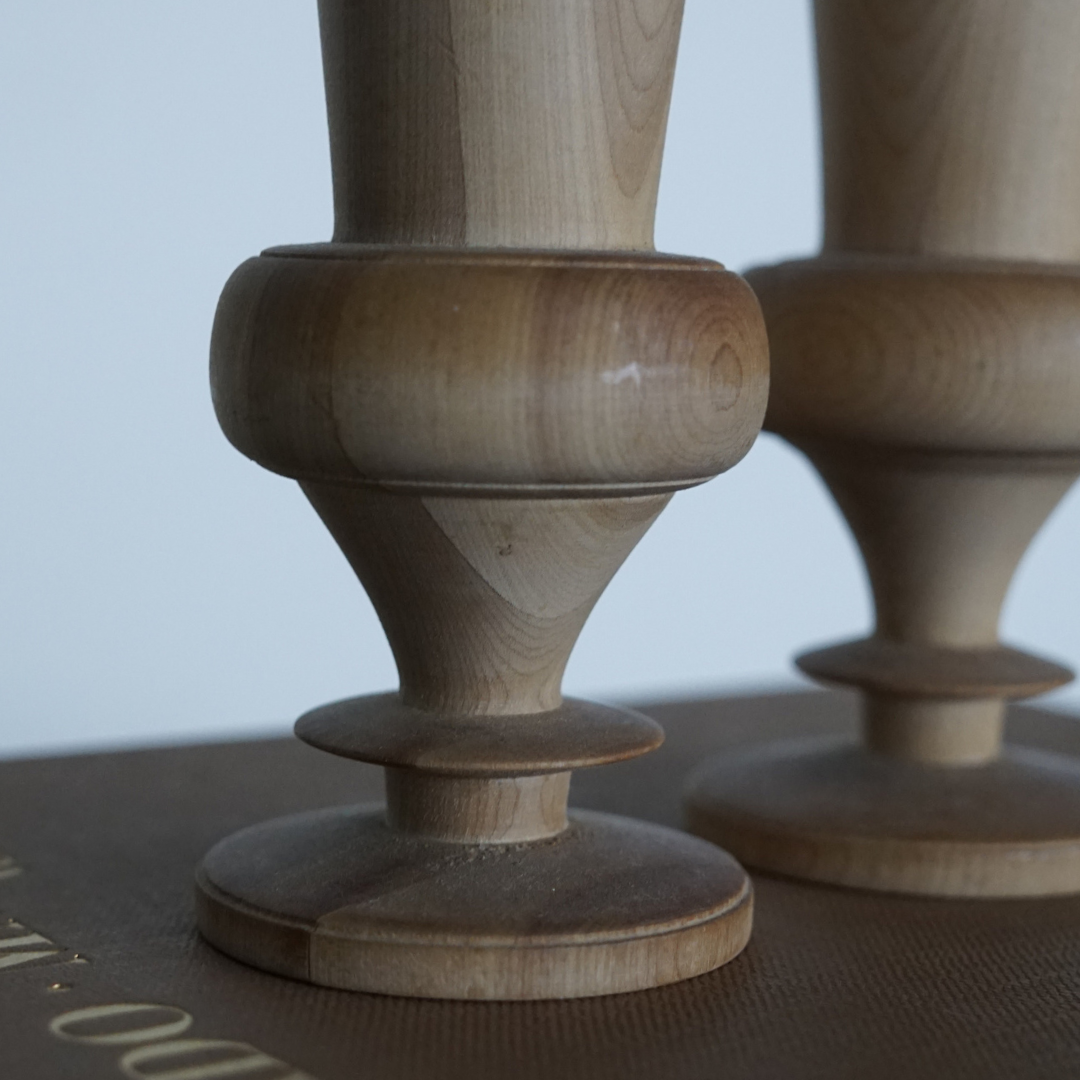 Chunky Wooden Candleholder (Pair)