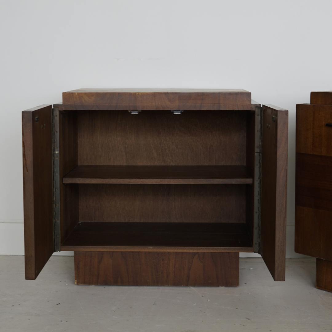 Brutalist Checkerboard Nightstands by Lane, Canada, 1970's