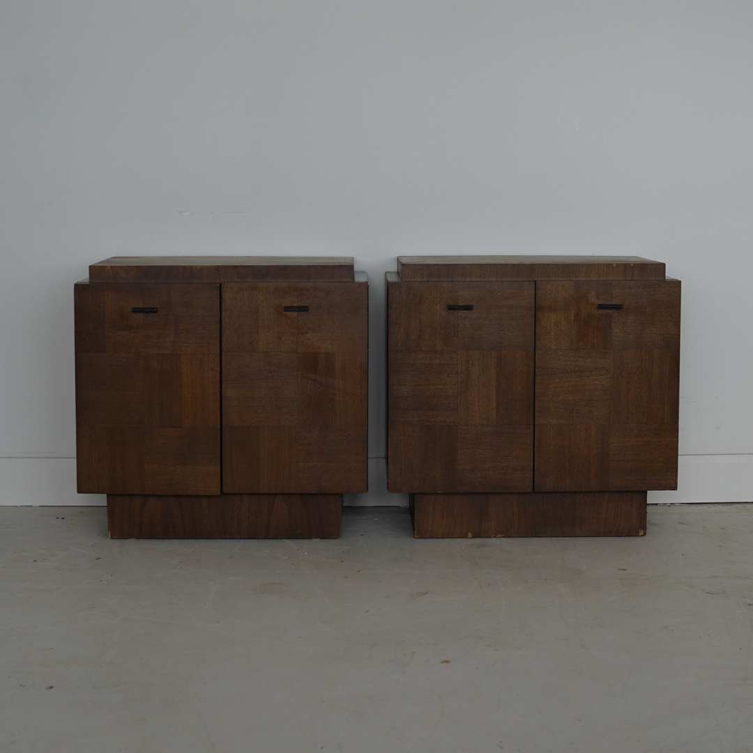 Brutalist Checkerboard Nightstands by Lane, Canada, 1970's