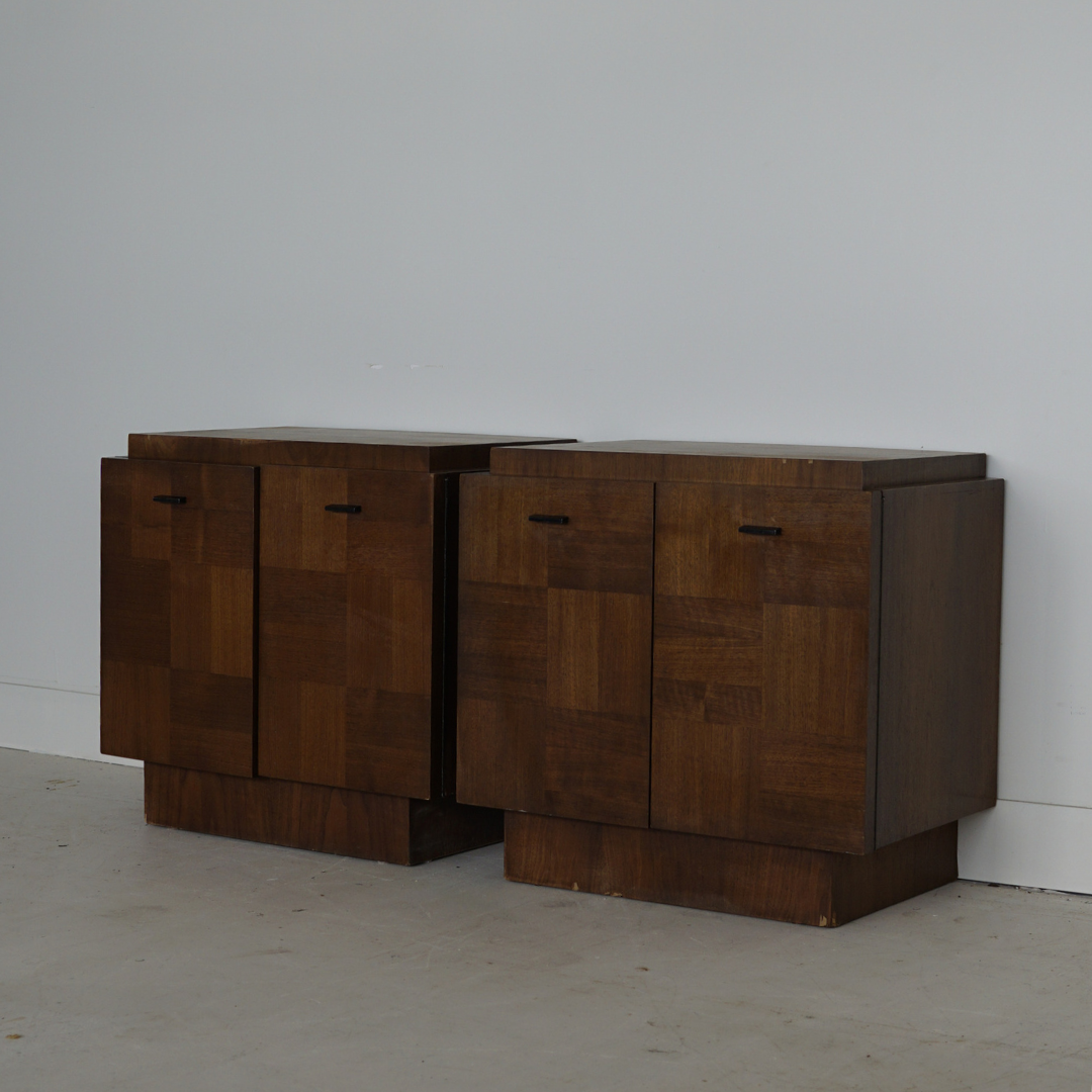 Brutalist Checkerboard Nightstands by Lane, Canada, 1970's