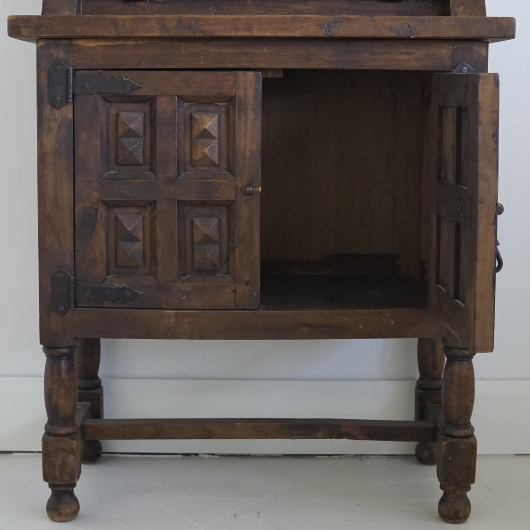 Spanish Fall-Front Walnut Secretary, 1950's