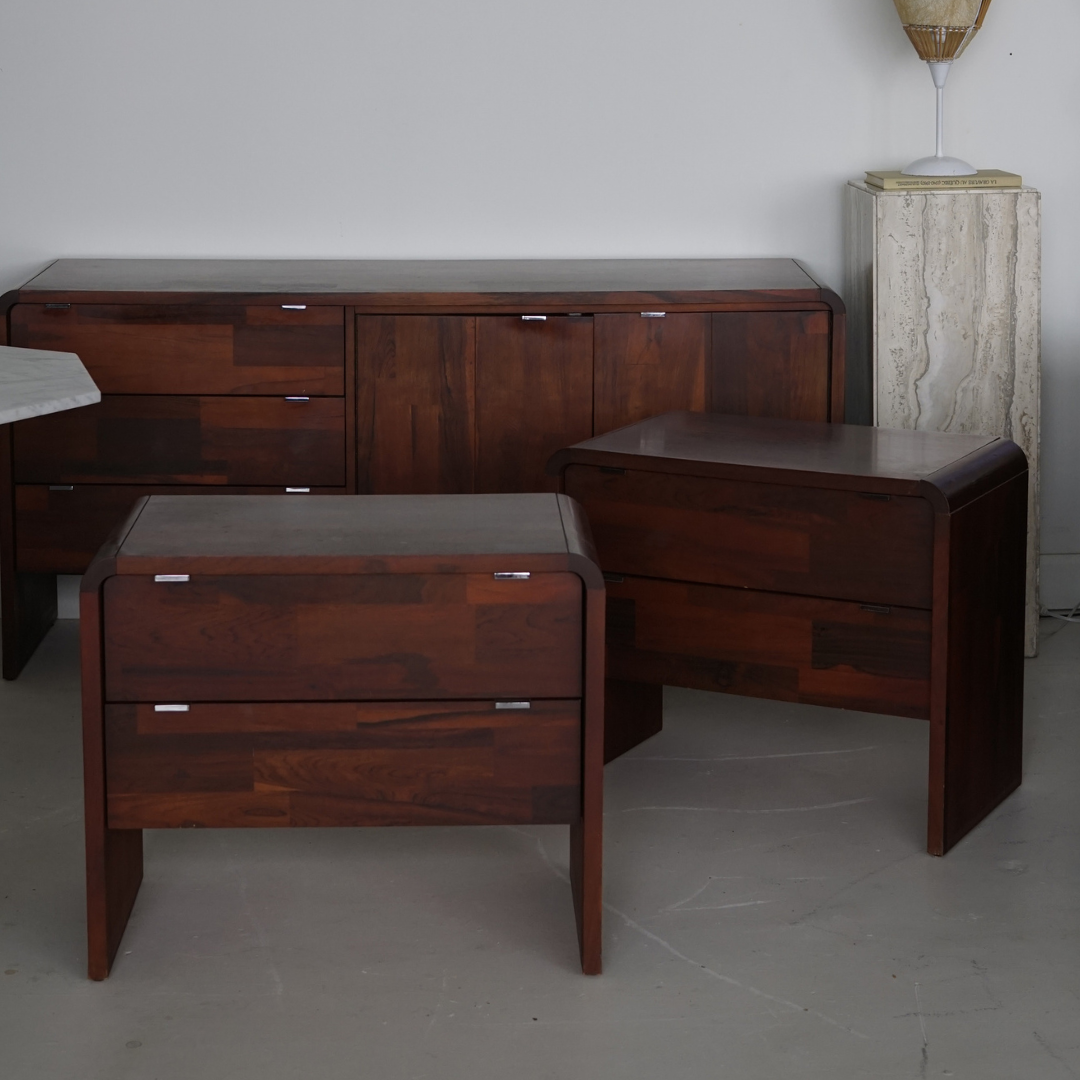 Rosewood Nightstands by Henri Vallières